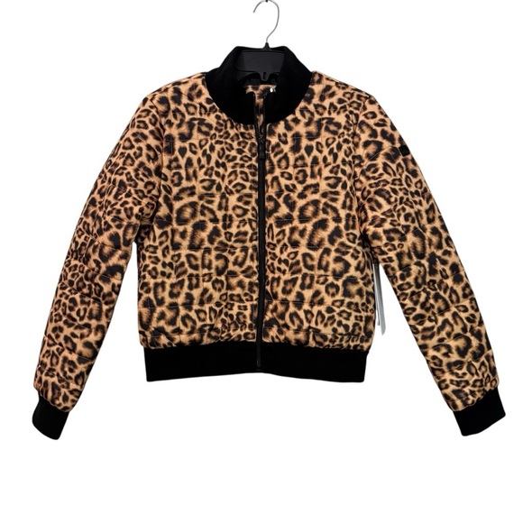 Leopard Print Bomber Jacket for Women - Picture 2 of 8